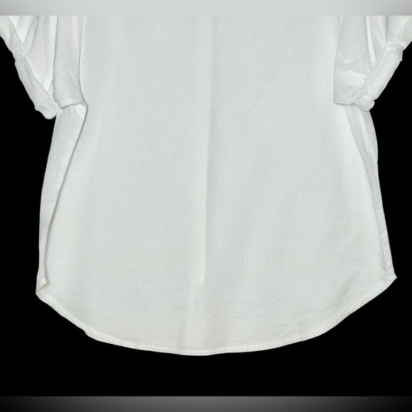 NWT Revolve X Steve Madden White Button Front Kiralin Top with Short Sleeves, M - Picture 9 of 14